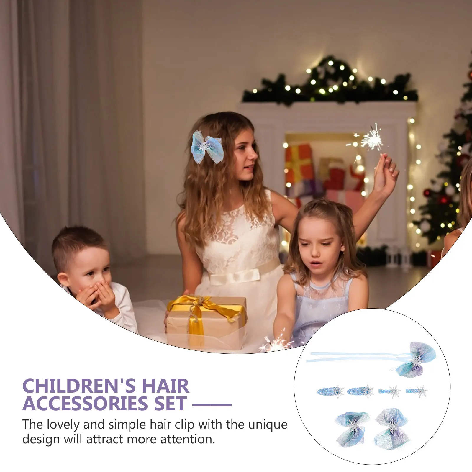 

7pcs Bow-Knot Snowflake Hair Clips Lovely Christmas Hair Accessories For Party Wedding Festival Xmas Gift