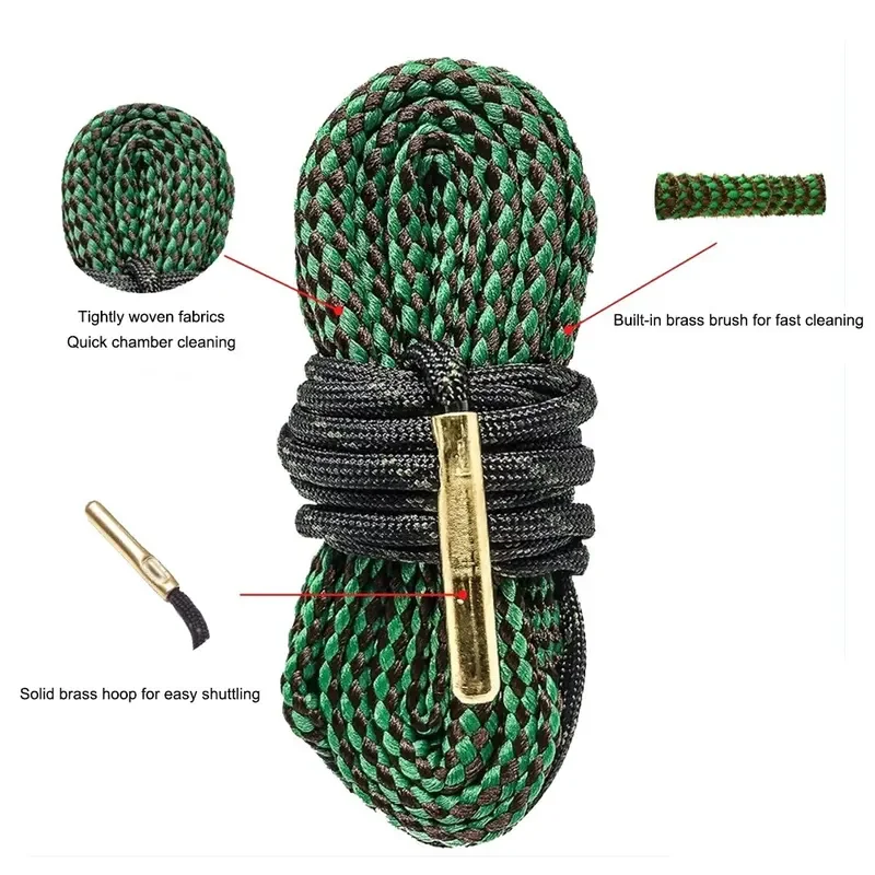 Tactical Cleaning Kit Hunting G01 To G04 Cleaner Barrel Caliber Rope 12ga 20ga .22 .223 .308 7.62x39 Strap Cleaning Kit