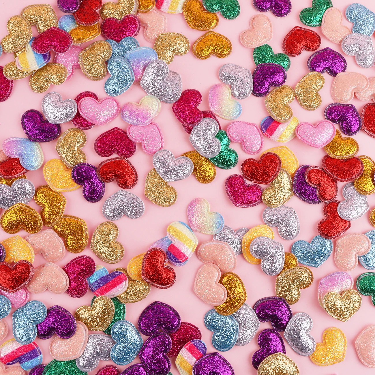 50 قطعة 22*20 مللي متر بلينغ القلب بريق زين مبطن بقع DIY بها بنفسك أغطية الرأس ديكور الملابس قبعة الحرف لوازم الخياطة