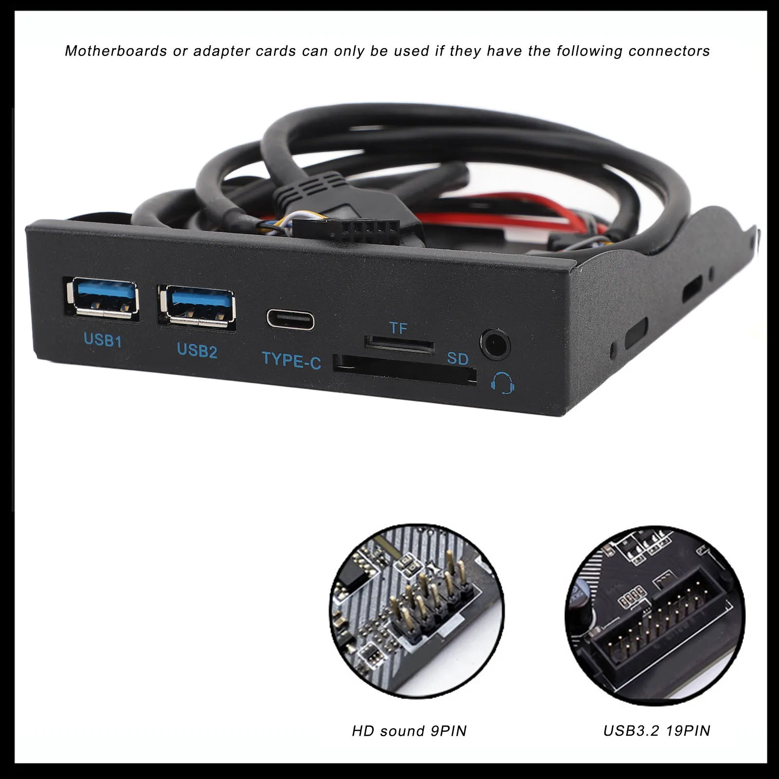 

Floppy Drive Panel Plug and Play Multi Interface High Speed USB3.2 GEN1 Type C Floppy Panel Hub Highly Expandable 5Gbps for PC