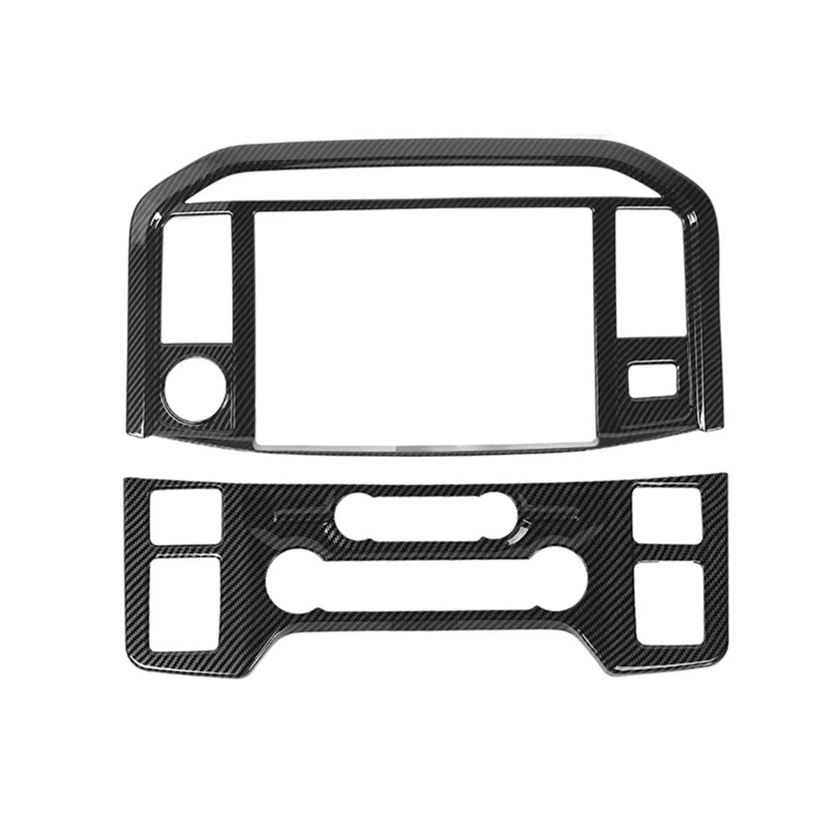 

Carbon Fiber Central Control Panel Cover Trim for Ford F150 2021-2023 AC Adjustment+Navigation Frame Cover