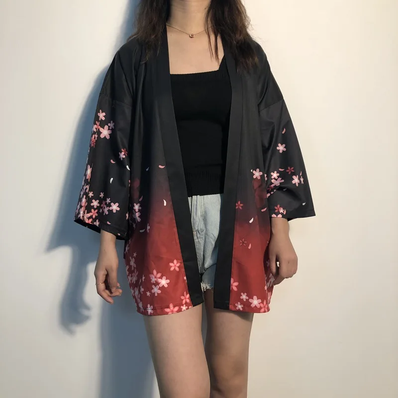 

Kimonos Woman Japanese Kimono Cardigan Cosplay Shirt Blouse for Women Japanese Yukata Female Beach Kimono