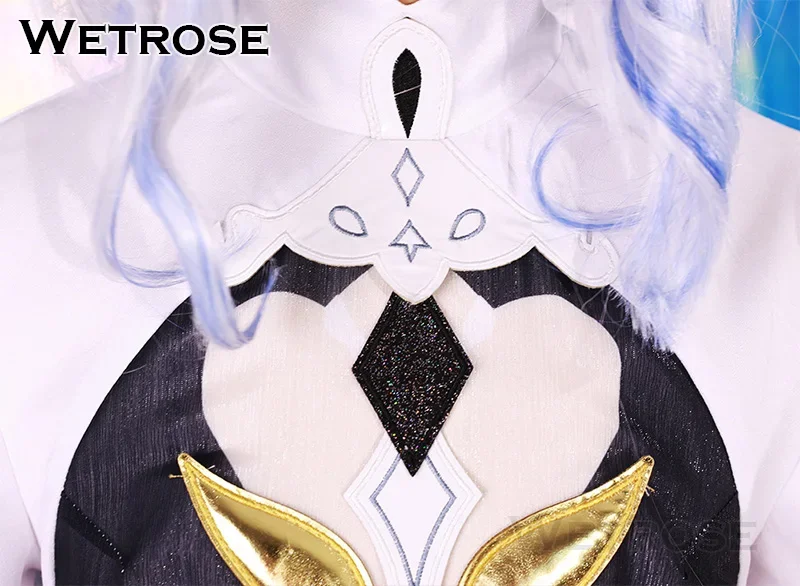 【Wetrose】재고 있음 Focalors 코스프레 의상 Genshin Impact 전 Hydro Archon Furina 과거 Furiina Focalors God Wig 크리스마스