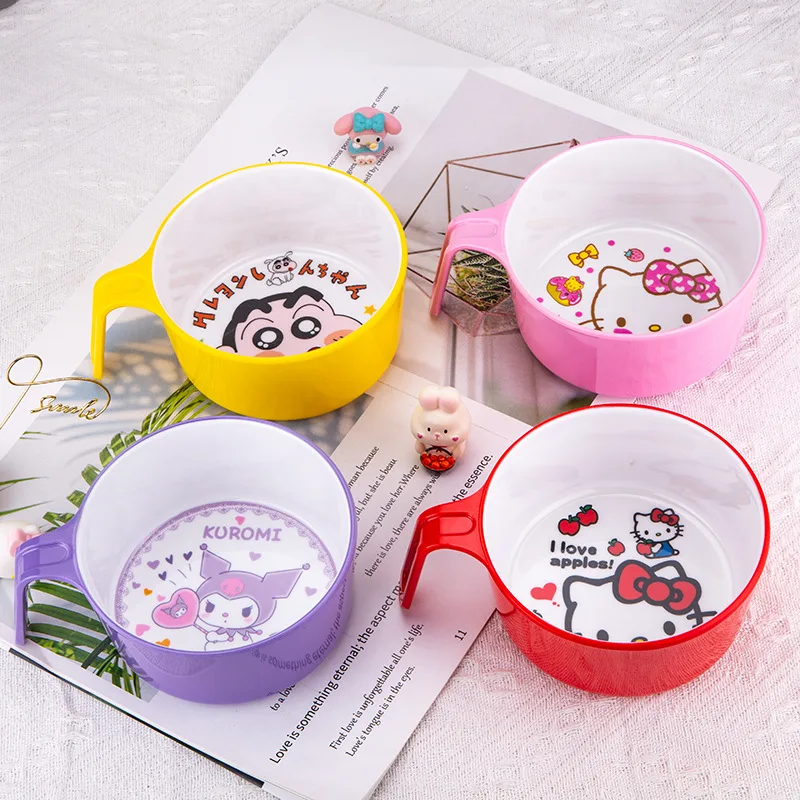 

New Sanrio Hello Kitty Baby Bowl Cartoon Kuromi Children's Tableware Cute Creative Anti-drop Anti-scald Soup Bowl Kid for Gifts