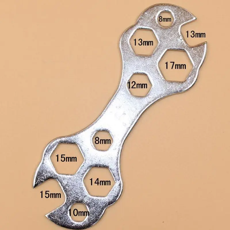 Flat Hexagon Wrench Set, Steel, Multi Functions, Bicycle, Cycling, Bike Repair, Spanner, Hand Repair Tool Kits, 15 in 1