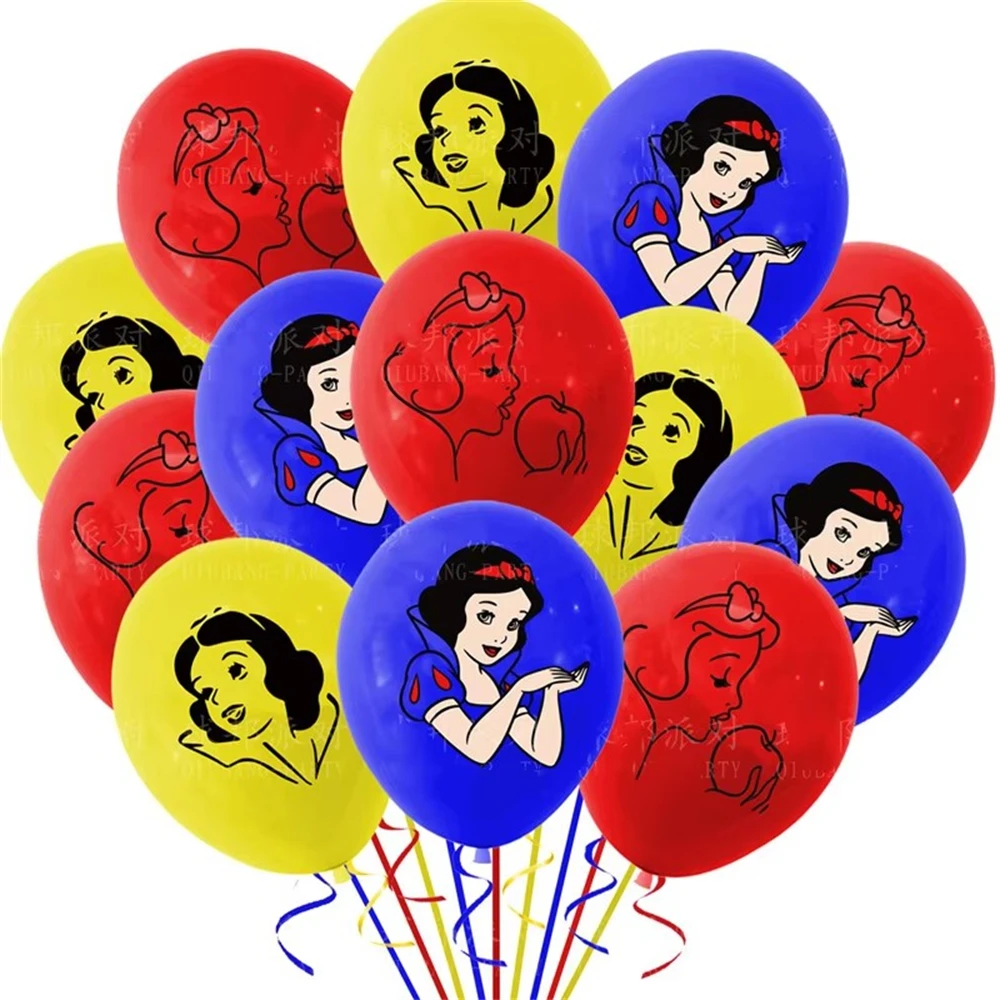 9pcs/Disney Snow White Princess Latex Balloons Cartoon Happy Birthday Party Decorations Kid Toys Baby Show Suppiles Girl Gifts