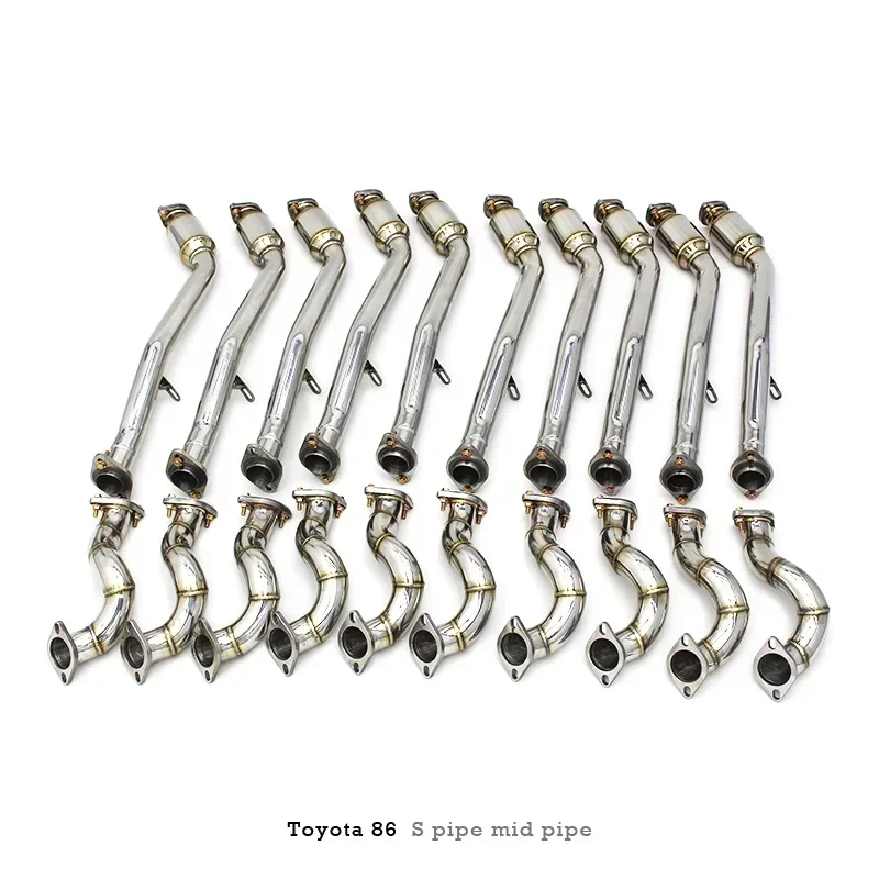 Stainless Steel Polished High Flow Exhaust with Catalyst Branch, Lower Exhaust for Toyota FT86 GT86 2.0 2012-2019