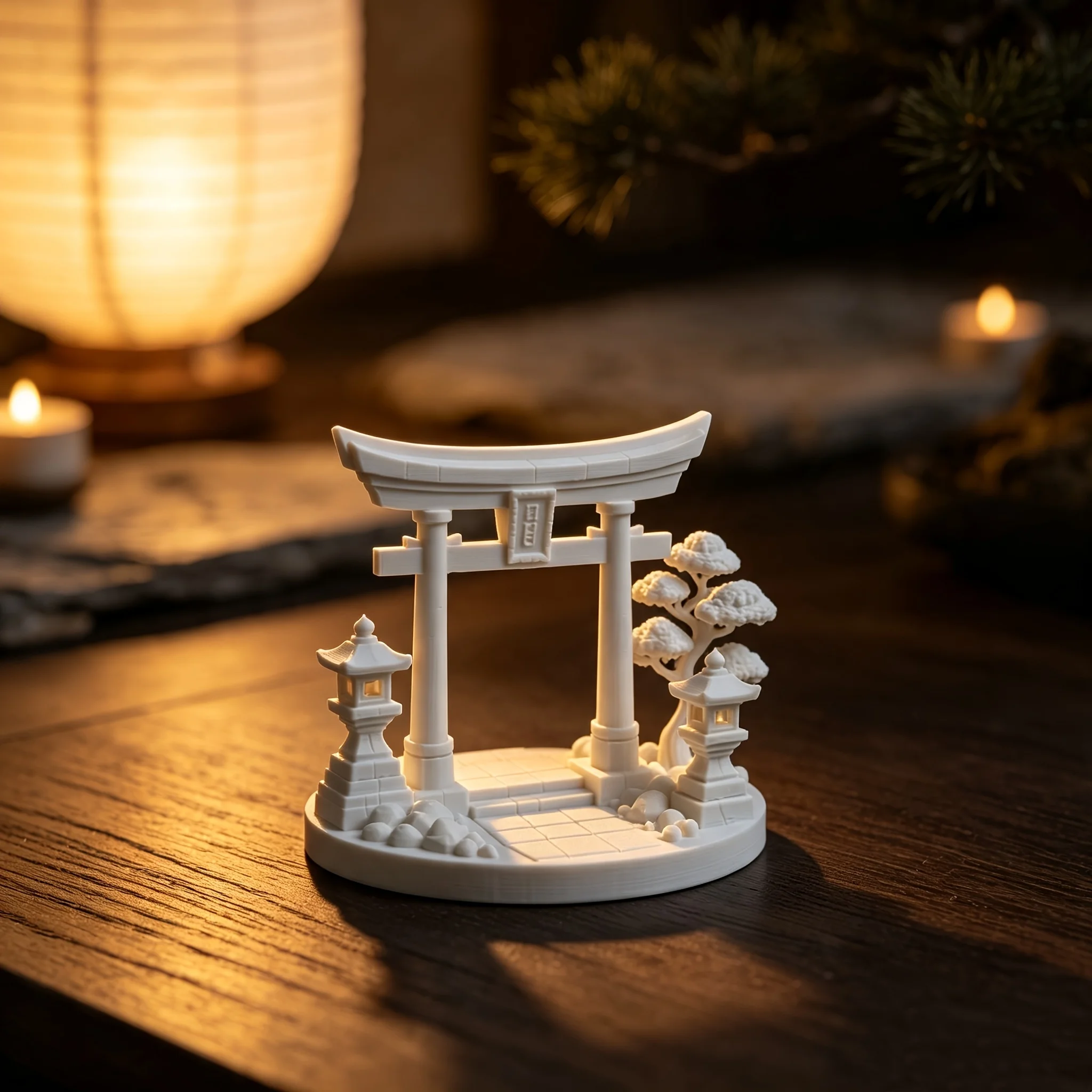 Japanese Torii Gate Miniature Statue 3D Printed Zen Garden Decor Fish Tank Aquarium Landscape Ornament Desktop Scene Decor Gifts