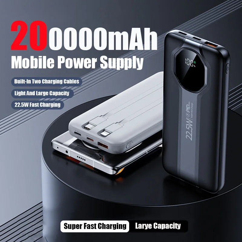 

200000mAh Ultra Large Capacity Mobile Power Bank With Built-In Dual Line Ultra Fast Charging Suitable For IPhone And Xiaomi