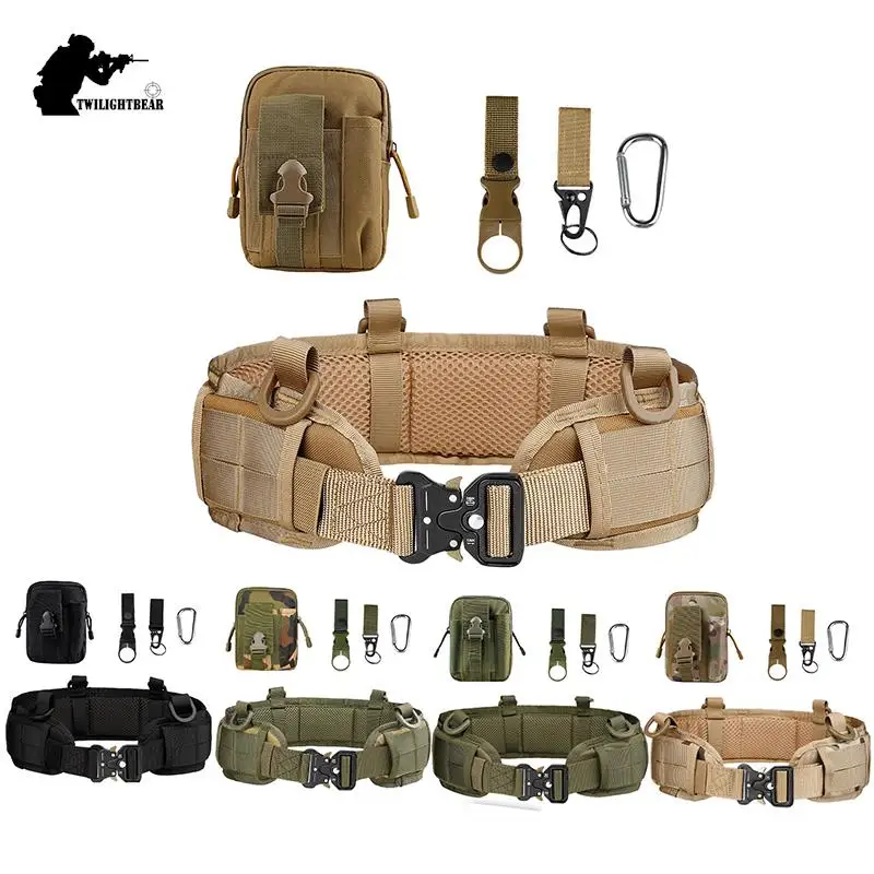 

Molle Airsoft Tactical Belt High Quality Multi Functional Alloy buckle Nylon Special Forces Cambat Belt CS equipment AF019