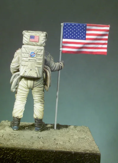 1/32 Resin Die-cast Model American Moon Landing Character Not Including Flag Resin White Model Handmade Free Shipping