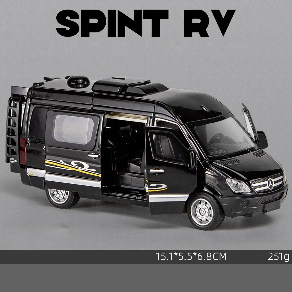 Hot 1:32 Scale Diecast Car Benz MPV Sprinter Metalowy model ze światłem i dźwiękiem Pojazd wycofany Kolekcja zabawek ze stopu na prezenty