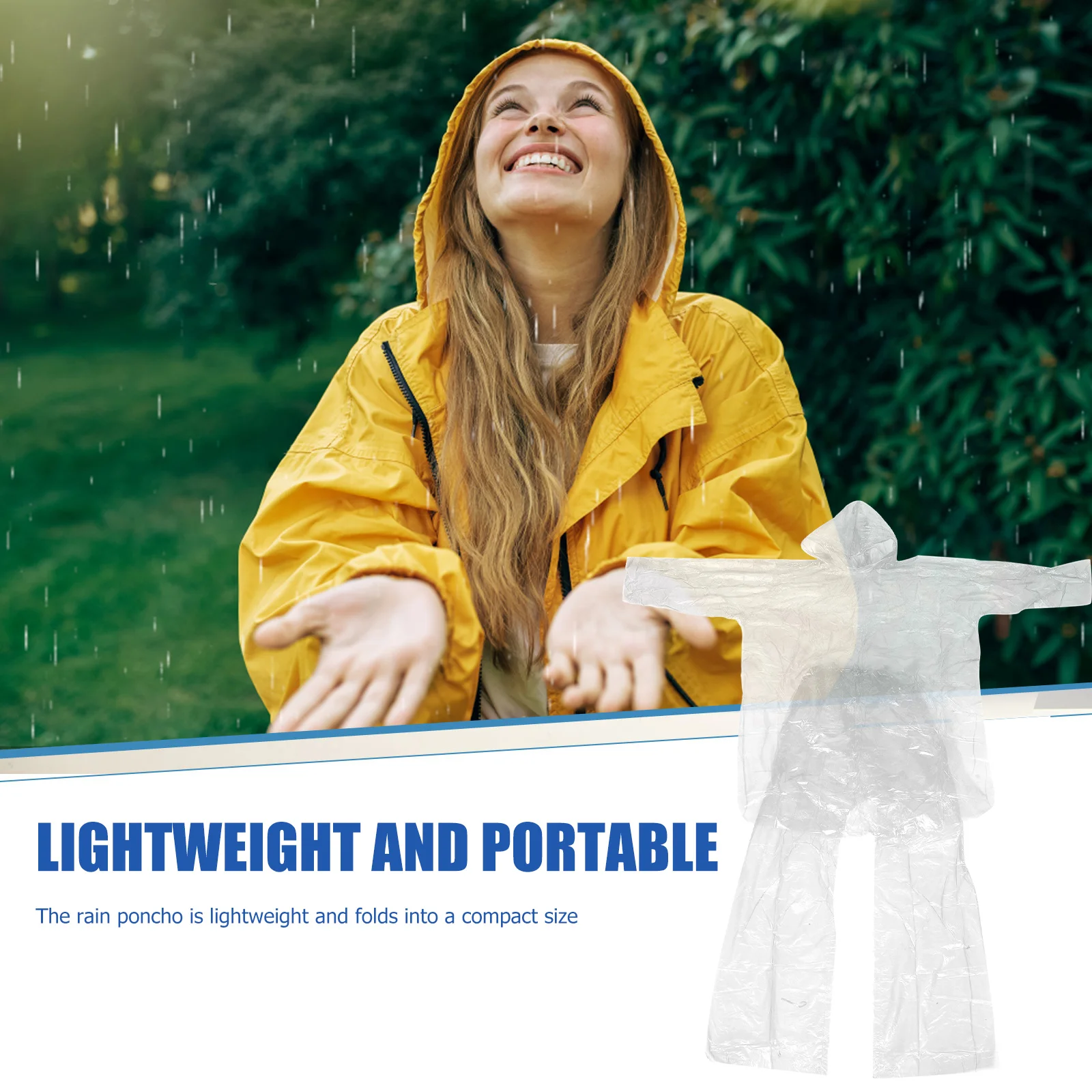 

3 Sets Raincoat Clear Disposable Ponchos Adult with Hood Coats for Men