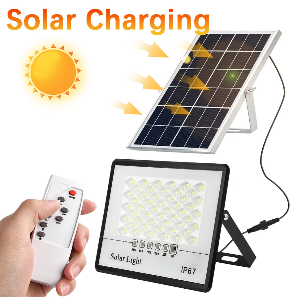

Outdoor Solar Lights Solar Flood Light With Remote Control Waterproof LED Lights LED Solar Powered Wall Light For Garden Balcony