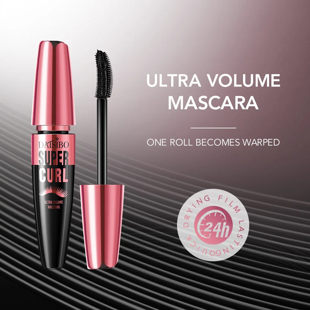 5D Waterproof Mascara Lengthens Eyelashes Extension Black Silk Fiber Waterproof Fast Dry Brown Black Curling Mascara Comestic