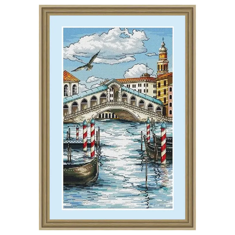 Fishxx Cross Stitch Kit C1657 Venice Bridge Precision Print Scenery New Product