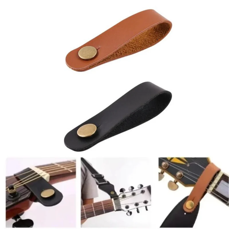 1-4Pcs Neck Strap Portable Durable Leather Guitar Strap Holder Button Safe Lock With Strong Metal Fastener Fits Above Neck