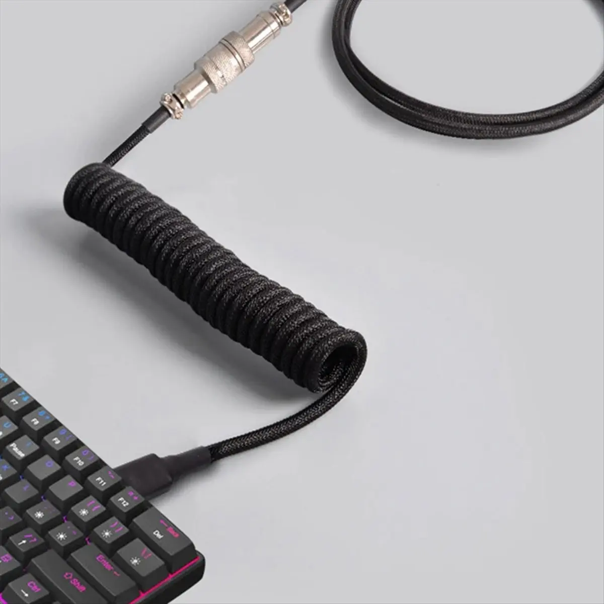 RECOMENDAR】Mechanical Keyboard Adapter Coiled Cable TypeC Phone Charging Cord USB Keyboard Aviation Connector Wire for Desktop P