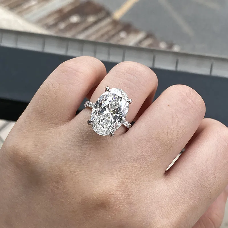 AEAW IGI Certificate 8Ct EF/VS VVS Oval Cut CVD HPHT Lab Grown Diamond 14K Gold Engagement Ring A Gift For Her