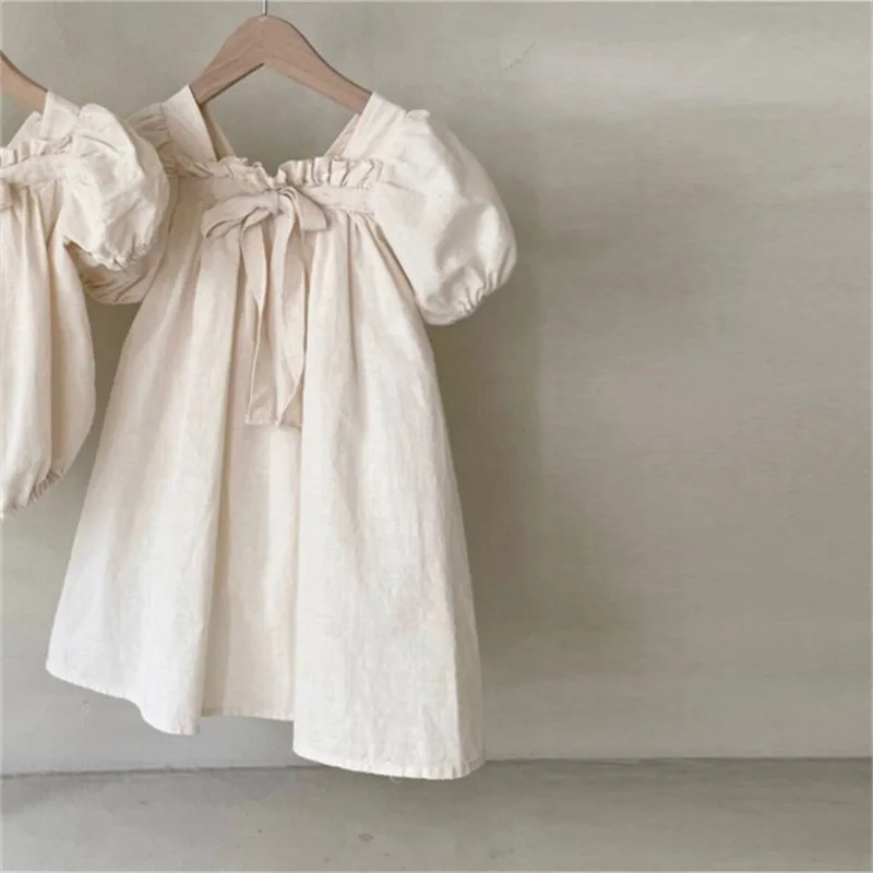 BOBOTCNUNU 2024 New Fashion Kids Girls Short Sleeve Spring Autumn Dress Cotton Children Cute Casual Floral Vestido Outfits