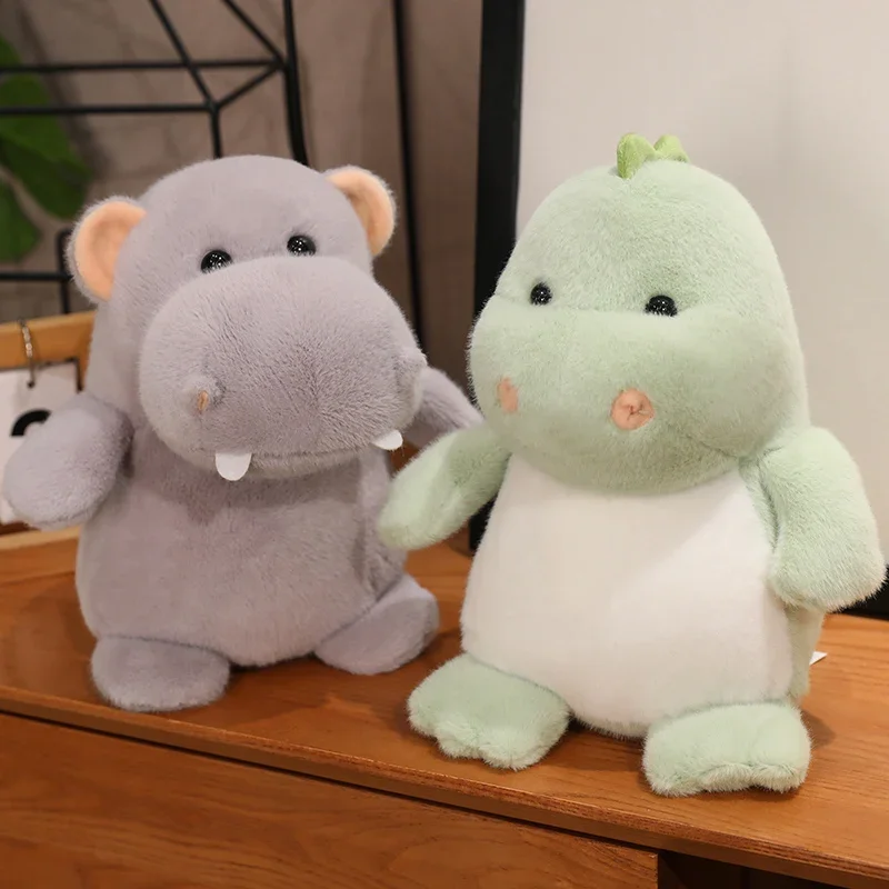 Nuova vendita 28cm bambola grassa animali di peluche cartone animato anatra morbida elefante ippopotamo dinosauro bambole Decor cuscino da tiro ragazza regali di compleanno