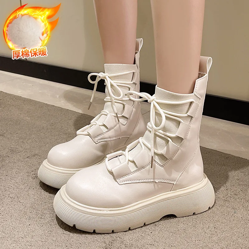 Trendy Women's Hiking Shoes Autumn and Winter Sports Walking Leisure Hiking Boots Can Be Thickened with Soft Leather Short Boots