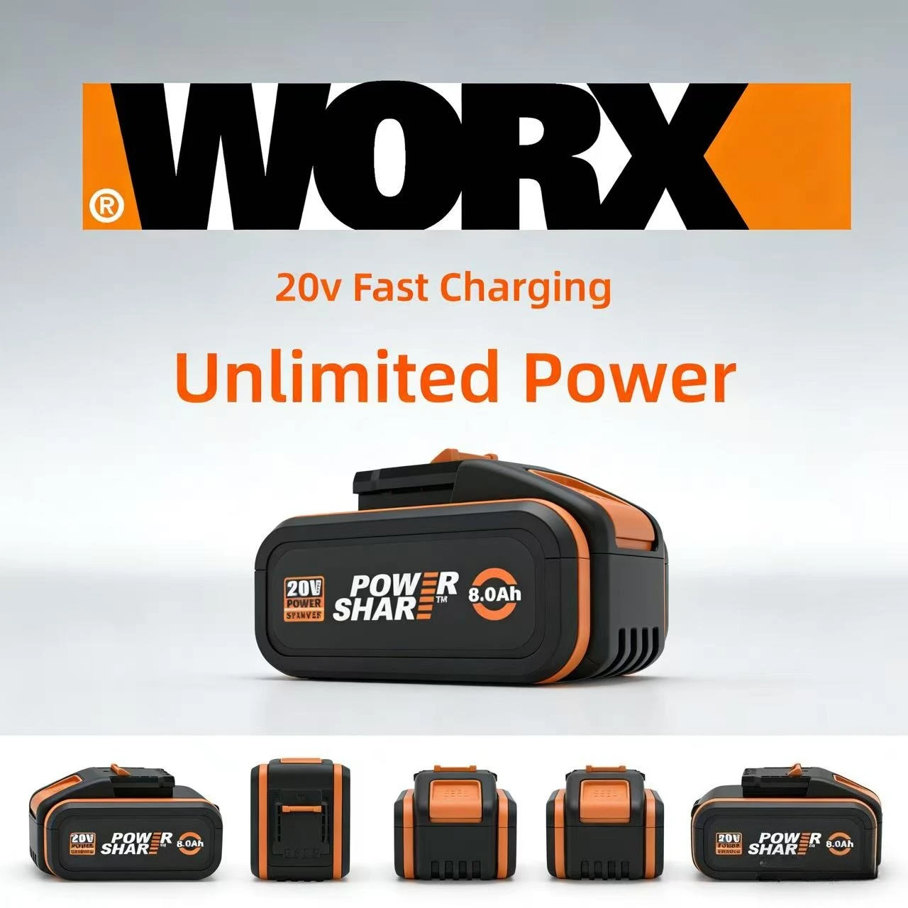 

Original Quality Goods WORX 20V 4.0Ah PRO High Capacity Li-ion Battery, Double Runtime, Compatible with WORX Nitro Series Tools