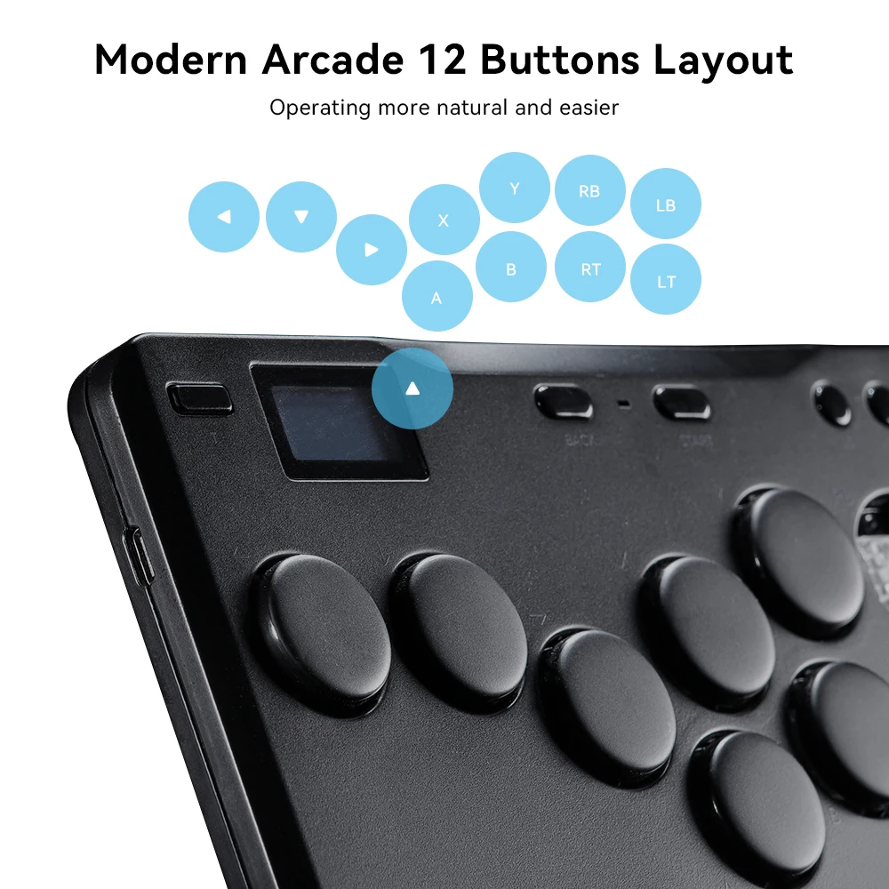 عصا تحكم صغيرة من Haute42 Cosmox، عصا تحكم Hitbox، لوحة مفاتيح بدون رافعة، عصا قتال Hitbox لـ Ps4 /PS5/Switch Arcade Stick PC