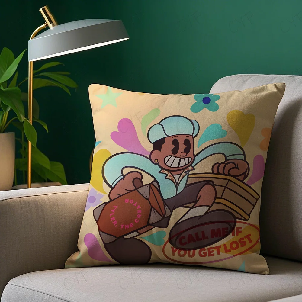 T-Tyler الخالق مغني الراب كيس وسادة مكافحة الغبار المخدة غير مرئية سستة حريري قصير أفخم غطاء وسادة أريكة #5