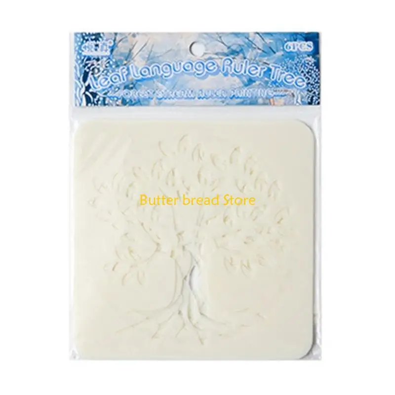 W89C 6 Pcs Cartoon Stencils Hollow Out Template Drawing Stencils Craft Supplies