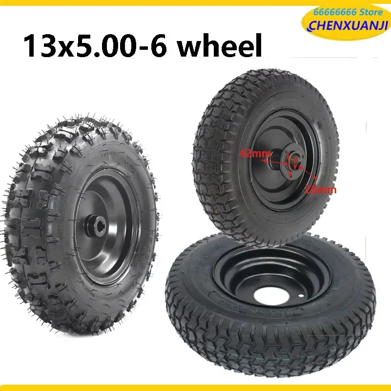 6 Inch Wheels 13x5.00-6 4.10/3.50-6 Vacuum Tires for ATV Kart Snow Sweeper Front and Rear Wheel Tire Parts 