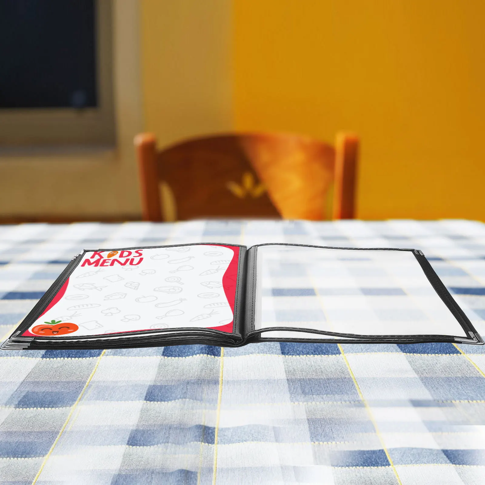 

6 Page Transparent Menu Holder Clear Menu Cover Restaurant Book Holder for Wine List Beverage Display Men Book