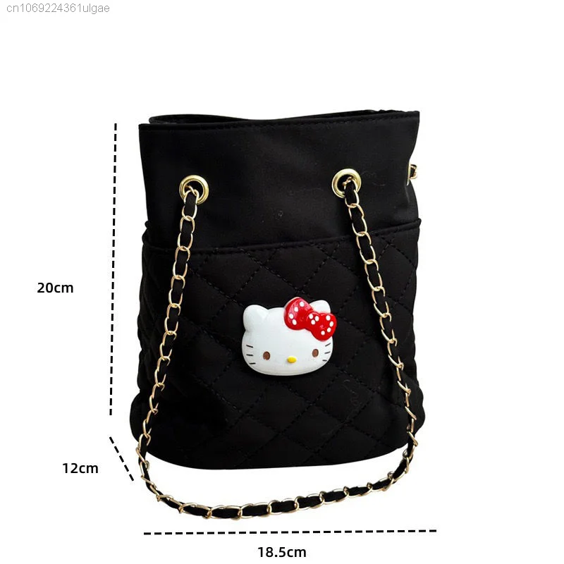 Sanrio Hello Kitty New Korean Style Fashion Tote Bags Women Cartoon Aesthteic Handbags Y2k Female Shoulder Crossbody Chain Bag