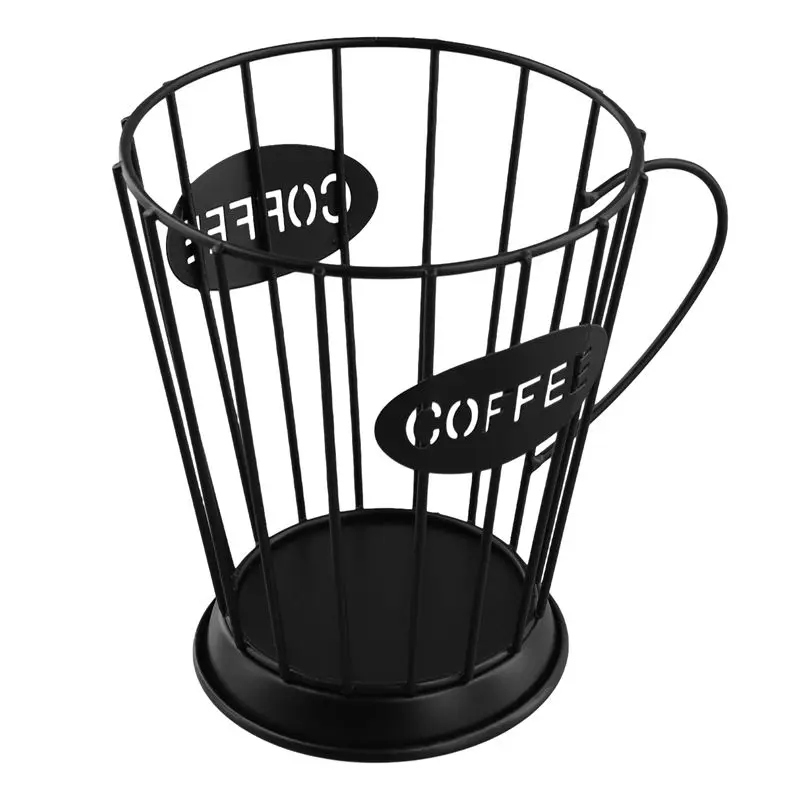 Coffee Pods Holder Coffee Capsules Storage Basket Kitchen Counter Storage Holders For Espresso Capsules (Small) -Black