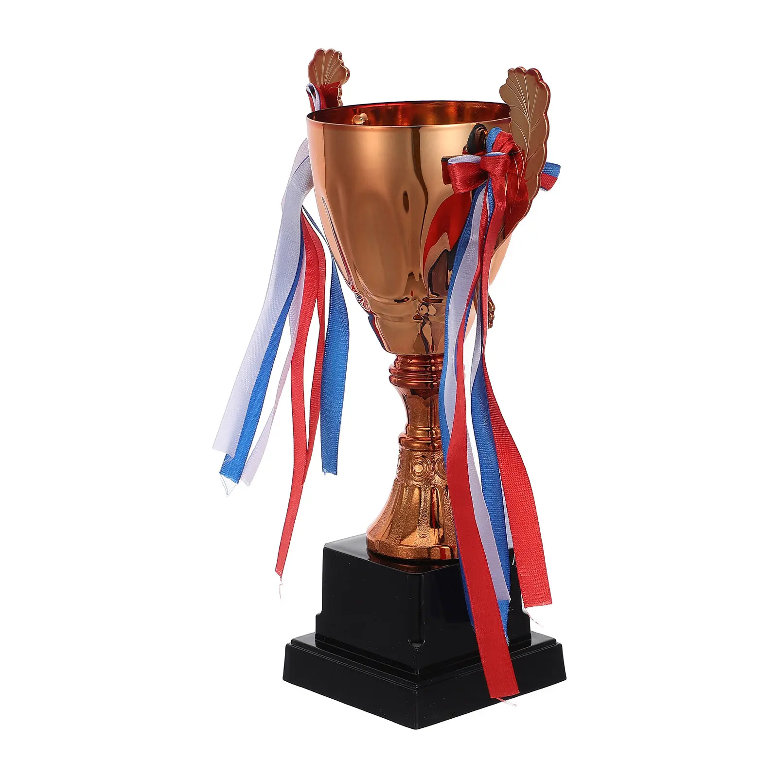 Metal Trophy Cup 9'' Bronze Sports Tournament Prize Ribbon School Championship Teamwork Award League Match Souvenir
