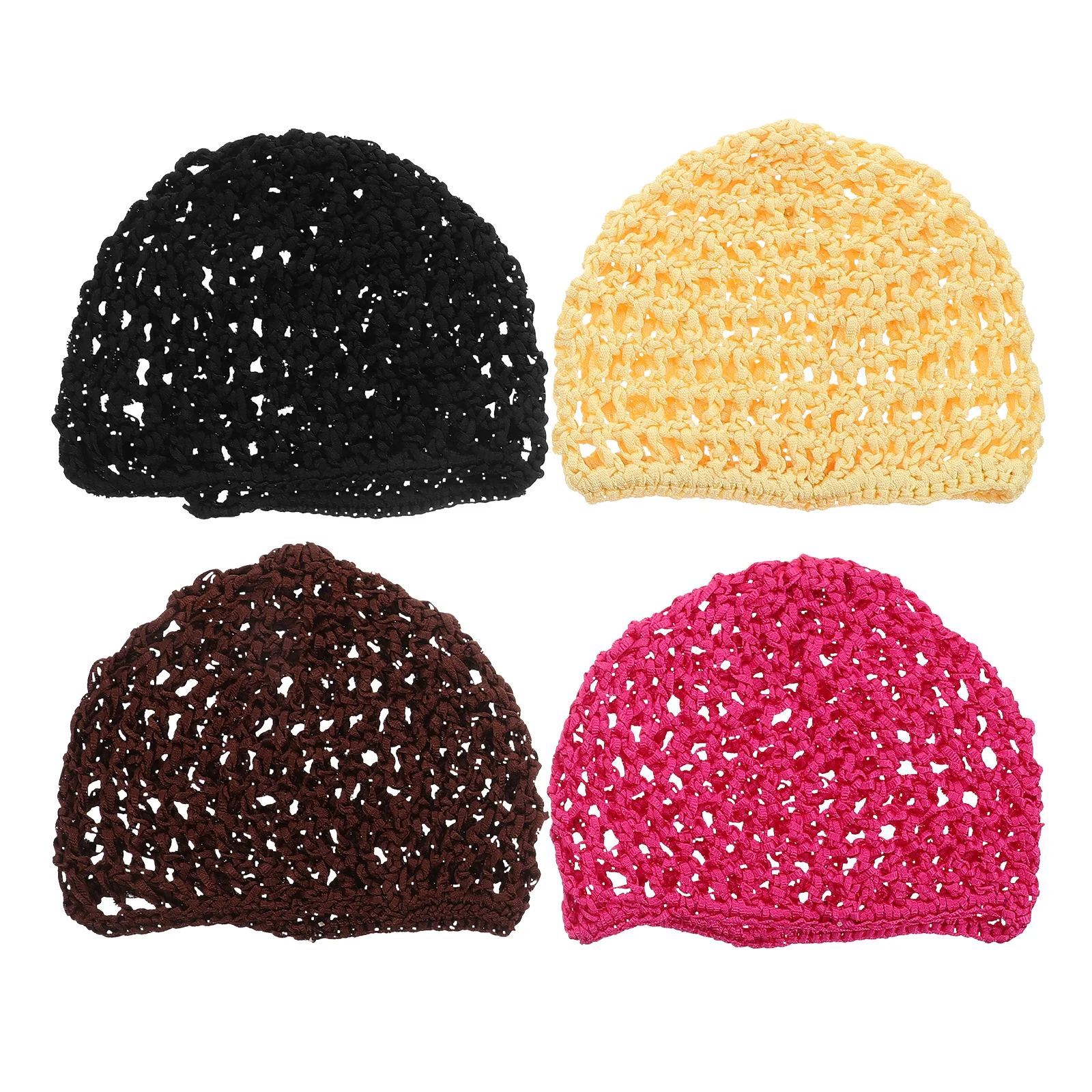 

4Pcs Breathable Mesh Hair Net Crochet Sleep Cap Elastic Hair Cover for Women Sleeping Hairnet Sleeping Hairnet