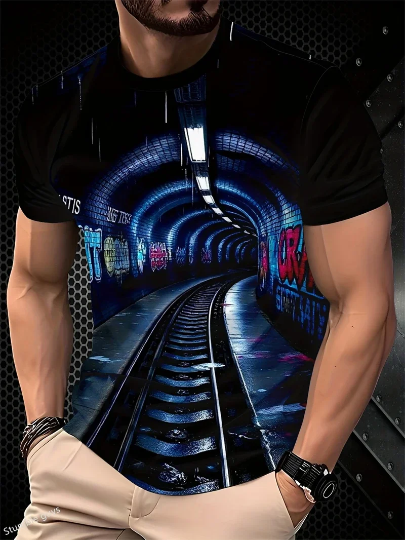 Sommer Herren Oversize Mode T-Shirt Anime Grafik-Print Kurzarm Atmungsaktiv Locker Sitzend Modisches Sport-Trikot Oberteil