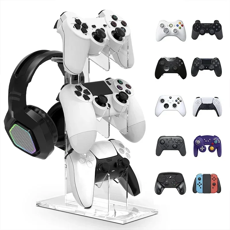 Universal 3-layer Controller Holder Headphone Hanger Game Accessory For PS5 PS4 ps3 ps2 switch pro xbox Storage Rack Shelf Stand