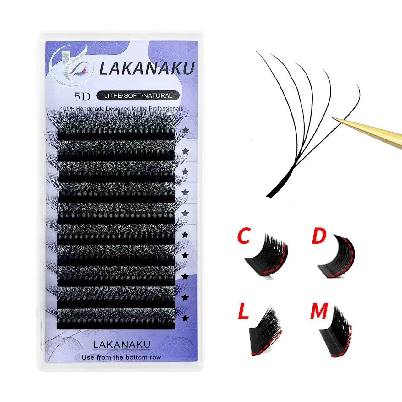 

LAKANAKU 6D W Shaped L M Curl Cilios Faux 5D W Russian Eyelashes Extension Volume Lashes Extension Cilios W Shape Mink Lashes