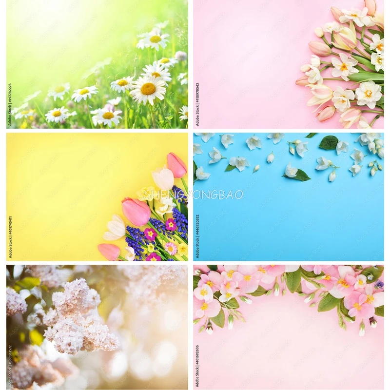 Vinyl Photography Backdrops Prop Flower Wall Wood Floor Wedding Party Theme Photo Studio Background  22221 LLH-10