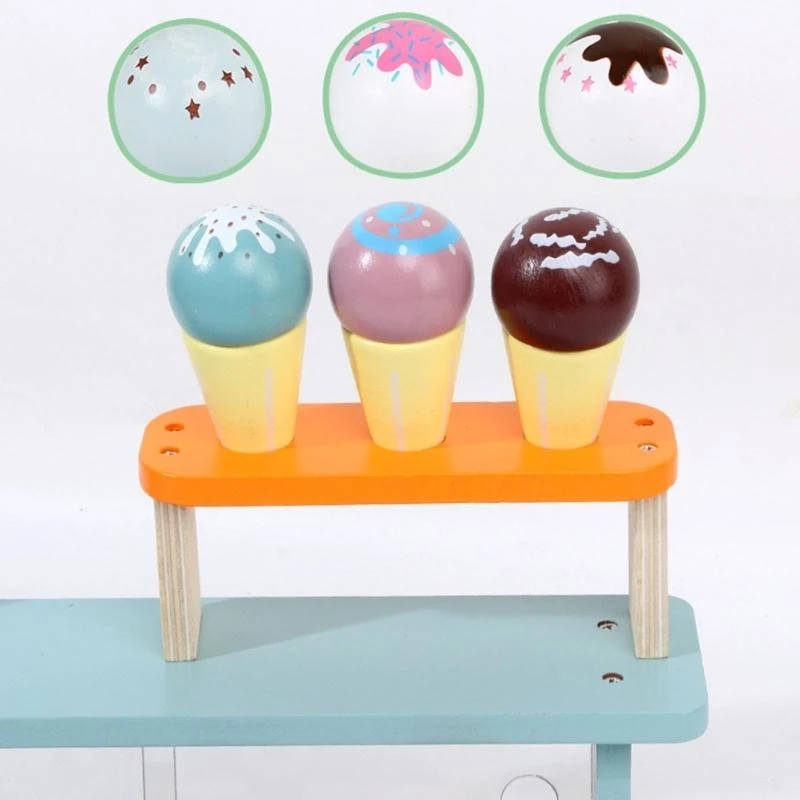 مجموعة ألعاب عربة الآيس كريم شاحنة عربة الآيس كريم مع ملحقات الآيس كريم مجموعة لعب التظاهر للأطفال الصغار هدية للأولاد والبنات 2 #1