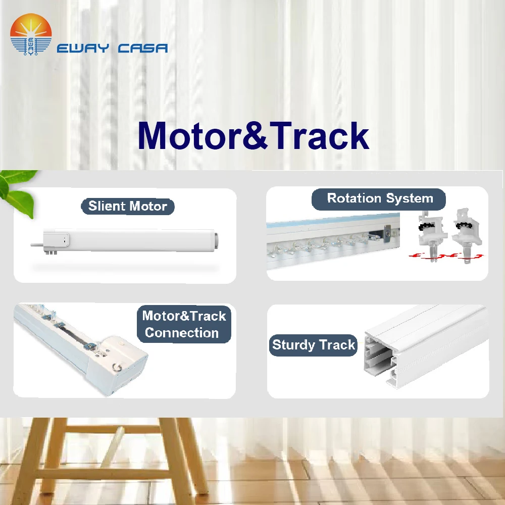 EWAY CASA Smart Vertical Blinds Vertical Slats Tuya Motor for Blind Motorized Curtain Blackout Smart Curtain Blind MVB-WS-FC