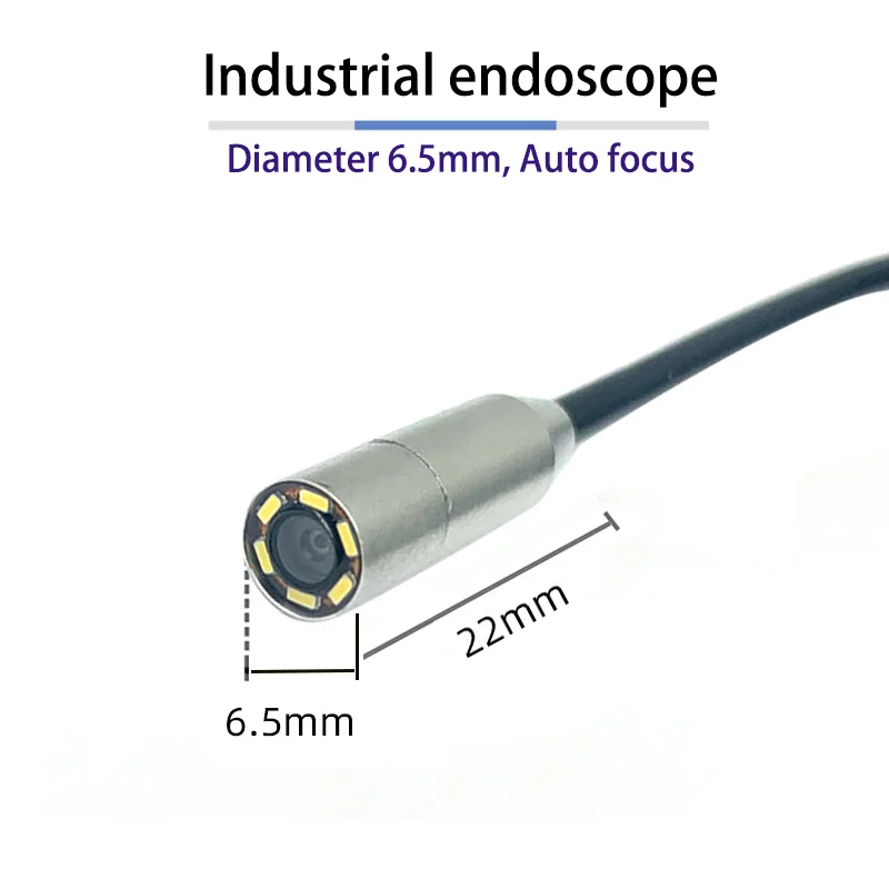 1MP USB Auto Focus Endoscope Diameter 6.5mm FOV88゜ IP67 Waterproof  1.5m 3 in 1 Soft Cable Industrial Endoscope