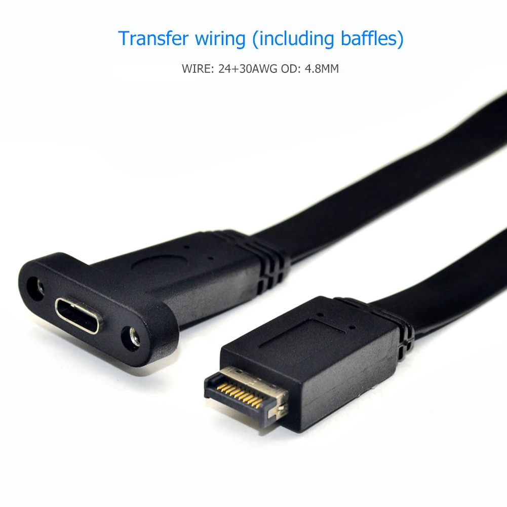 Connectors USB 3.1 Front Panel Header Type E to Type C Motherboard Extension Cable Gen 2 10Gbps Internal Adapter Cable 30cm