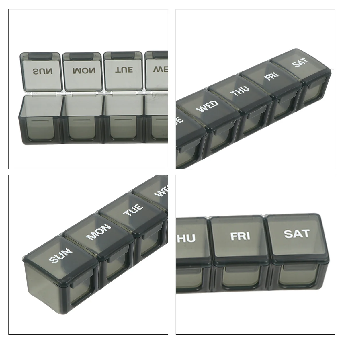 2 قطعة علبة حبوب أسبوعية 7 مقصورات حاوية فيتامينات محمولة متعددة الشبكة موزع منظم السفر منظم أسبوعي #2