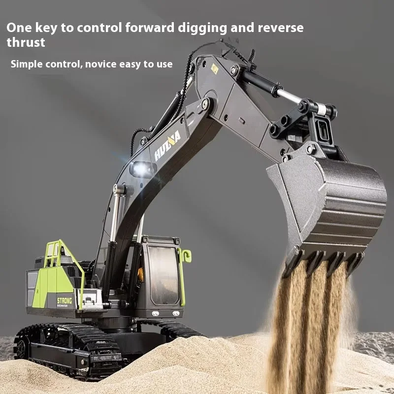 Huina Nowy Produkt 1661 Zdalnie Sterowany Pojazd Inżynieryjny 1:18 Proporcjonalna Symulacja Elektryczny Koparka Model Półstopowy