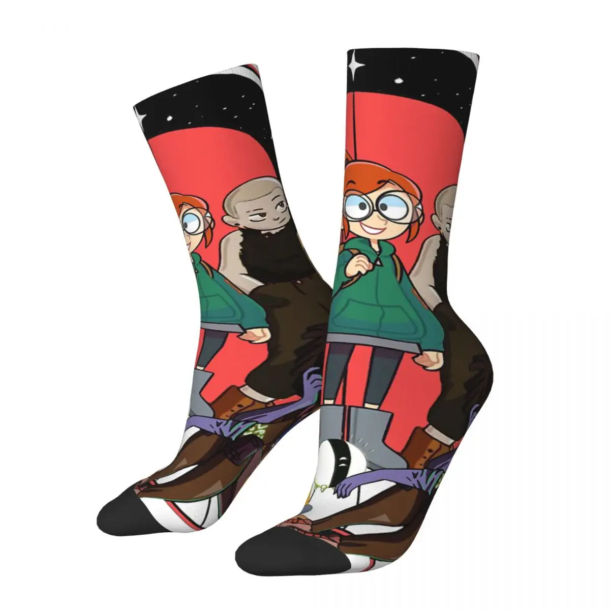 Funny Happy Member Men's Socks Vintage Harajuku Infinity Train Cartoon Hip Hop Novelty Seamless Crew Crazy Sock Gift Printed