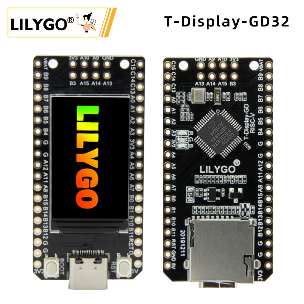 LILYGO® TTGO T-Display-GD32 GD32VF103CBT6 마이크로 컨트롤러 개발 보드 ST7789 1.14 인치 IPS 240x135 해상도 LCD 디스플레이