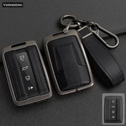 Zinc Alloy + Leather Car Key Case Full Cover  For Great Wall GWM WEY TANK 300 500 Tank300 Tank500 Remote Key Protection Holder