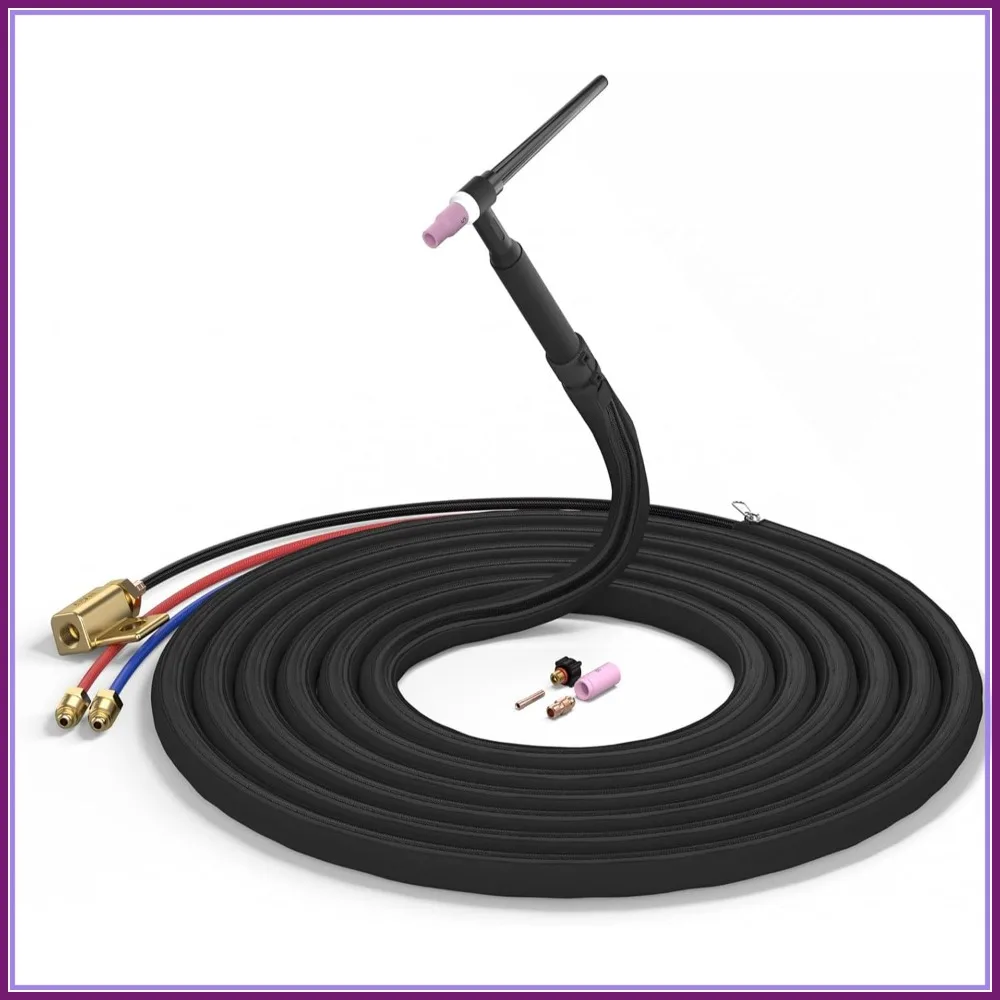 

Flexible Head Water-Cooled TIG Welding Torch WP-20F with 25ft Cable, 250Amp Capacity